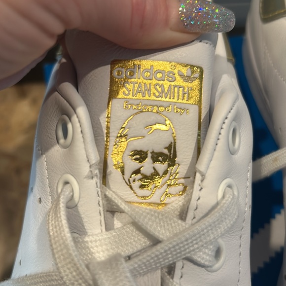 Adidas Stan Smith with gold back trim women’s 9.5 - Picture 9 of 10